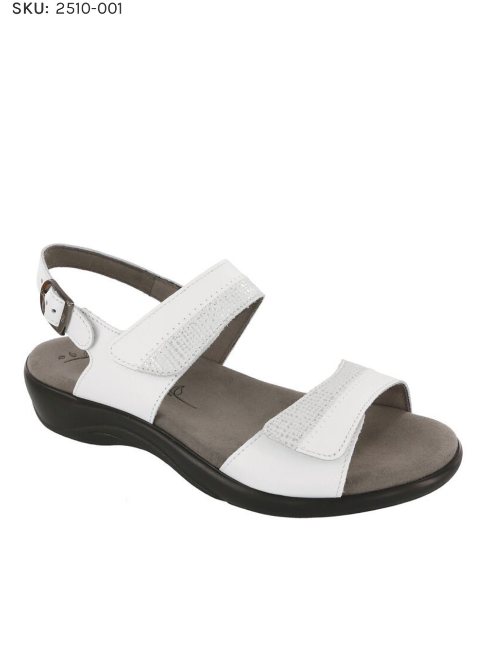 SAS White Nudu Two-Strap Leather Comfort Sandals 8.5